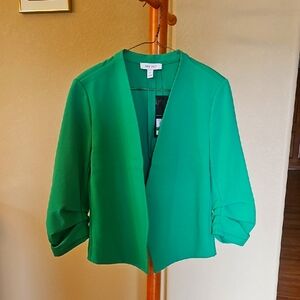 NWT, Nine West Vibrant Green Open Front Jacket, Petite Large